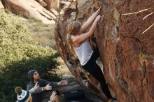 Bouldering in Hueco Tanks on 11/29/2019 with Blue Lizard Climbing and Yoga

Filename: SRM_20191129_1423060.jpg
Aperture: f/5.0
Shutter Speed: 1/250
Body: Canon EOS-1D Mark II
Lens: Canon EF 50mm f/1.8 II