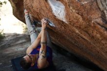 Bouldering in Hueco Tanks on 11/29/2019 with Blue Lizard Climbing and Yoga

Filename: SRM_20191129_1428060.jpg
Aperture: f/4.0
Shutter Speed: 1/250
Body: Canon EOS-1D Mark II
Lens: Canon EF 50mm f/1.8 II