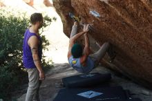 Bouldering in Hueco Tanks on 11/29/2019 with Blue Lizard Climbing and Yoga

Filename: SRM_20191129_1433290.jpg
Aperture: f/4.0
Shutter Speed: 1/250
Body: Canon EOS-1D Mark II
Lens: Canon EF 50mm f/1.8 II