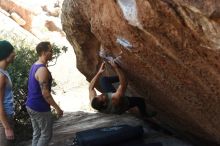 Bouldering in Hueco Tanks on 11/29/2019 with Blue Lizard Climbing and Yoga

Filename: SRM_20191129_1434410.jpg
Aperture: f/4.0
Shutter Speed: 1/250
Body: Canon EOS-1D Mark II
Lens: Canon EF 50mm f/1.8 II