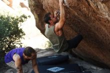 Bouldering in Hueco Tanks on 11/29/2019 with Blue Lizard Climbing and Yoga

Filename: SRM_20191129_1435010.jpg
Aperture: f/3.5
Shutter Speed: 1/250
Body: Canon EOS-1D Mark II
Lens: Canon EF 50mm f/1.8 II