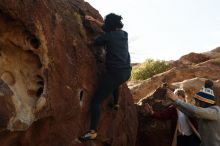 Bouldering in Hueco Tanks on 11/29/2019 with Blue Lizard Climbing and Yoga

Filename: SRM_20191129_1440490.jpg
Aperture: f/7.1
Shutter Speed: 1/250
Body: Canon EOS-1D Mark II
Lens: Canon EF 50mm f/1.8 II