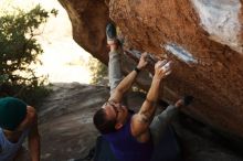 Bouldering in Hueco Tanks on 11/29/2019 with Blue Lizard Climbing and Yoga

Filename: SRM_20191129_1446190.jpg
Aperture: f/4.0
Shutter Speed: 1/250
Body: Canon EOS-1D Mark II
Lens: Canon EF 50mm f/1.8 II