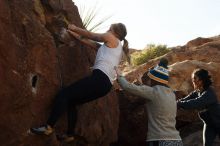 Bouldering in Hueco Tanks on 11/29/2019 with Blue Lizard Climbing and Yoga

Filename: SRM_20191129_1449030.jpg
Aperture: f/9.0
Shutter Speed: 1/250
Body: Canon EOS-1D Mark II
Lens: Canon EF 50mm f/1.8 II