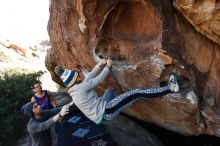 Bouldering in Hueco Tanks on 11/29/2019 with Blue Lizard Climbing and Yoga

Filename: SRM_20191129_1459470.jpg
Aperture: f/5.6
Shutter Speed: 1/250
Body: Canon EOS-1D Mark II
Lens: Canon EF 16-35mm f/2.8 L