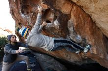 Bouldering in Hueco Tanks on 11/29/2019 with Blue Lizard Climbing and Yoga

Filename: SRM_20191129_1504520.jpg
Aperture: f/7.1
Shutter Speed: 1/250
Body: Canon EOS-1D Mark II
Lens: Canon EF 16-35mm f/2.8 L