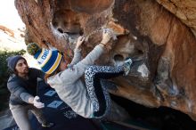 Bouldering in Hueco Tanks on 11/29/2019 with Blue Lizard Climbing and Yoga

Filename: SRM_20191129_1505020.jpg
Aperture: f/7.1
Shutter Speed: 1/250
Body: Canon EOS-1D Mark II
Lens: Canon EF 16-35mm f/2.8 L