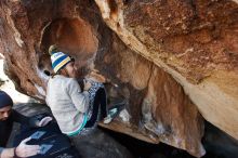 Bouldering in Hueco Tanks on 11/29/2019 with Blue Lizard Climbing and Yoga

Filename: SRM_20191129_1506010.jpg
Aperture: f/6.3
Shutter Speed: 1/250
Body: Canon EOS-1D Mark II
Lens: Canon EF 16-35mm f/2.8 L