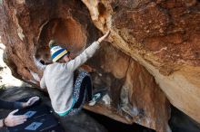 Bouldering in Hueco Tanks on 11/29/2019 with Blue Lizard Climbing and Yoga

Filename: SRM_20191129_1506030.jpg
Aperture: f/7.1
Shutter Speed: 1/250
Body: Canon EOS-1D Mark II
Lens: Canon EF 16-35mm f/2.8 L