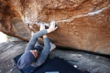 Bouldering in Hueco Tanks on 11/29/2019 with Blue Lizard Climbing and Yoga

Filename: SRM_20191129_1507030.jpg
Aperture: f/4.5
Shutter Speed: 1/250
Body: Canon EOS-1D Mark II
Lens: Canon EF 16-35mm f/2.8 L