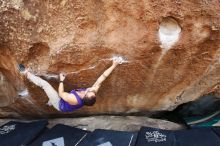 Bouldering in Hueco Tanks on 11/29/2019 with Blue Lizard Climbing and Yoga

Filename: SRM_20191129_1515280.jpg
Aperture: f/5.6
Shutter Speed: 1/250
Body: Canon EOS-1D Mark II
Lens: Canon EF 16-35mm f/2.8 L