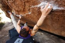 Bouldering in Hueco Tanks on 11/29/2019 with Blue Lizard Climbing and Yoga

Filename: SRM_20191129_1533420.jpg
Aperture: f/5.6
Shutter Speed: 1/250
Body: Canon EOS-1D Mark II
Lens: Canon EF 16-35mm f/2.8 L