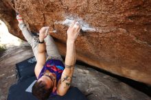 Bouldering in Hueco Tanks on 11/29/2019 with Blue Lizard Climbing and Yoga

Filename: SRM_20191129_1533470.jpg
Aperture: f/5.6
Shutter Speed: 1/250
Body: Canon EOS-1D Mark II
Lens: Canon EF 16-35mm f/2.8 L