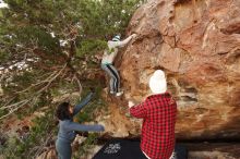 Bouldering in Hueco Tanks on 11/29/2019 with Blue Lizard Climbing and Yoga

Filename: SRM_20191129_1618370.jpg
Aperture: f/5.6
Shutter Speed: 1/250
Body: Canon EOS-1D Mark II
Lens: Canon EF 16-35mm f/2.8 L