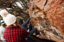 Bouldering in Hueco Tanks on 11/29/2019 with Blue Lizard Climbing and Yoga

Filename: SRM_20191129_1623330.jpg
Aperture: f/5.6
Shutter Speed: 1/250
Body: Canon EOS-1D Mark II
Lens: Canon EF 16-35mm f/2.8 L