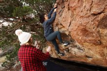 Bouldering in Hueco Tanks on 11/29/2019 with Blue Lizard Climbing and Yoga

Filename: SRM_20191129_1623410.jpg
Aperture: f/6.3
Shutter Speed: 1/250
Body: Canon EOS-1D Mark II
Lens: Canon EF 16-35mm f/2.8 L