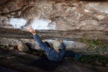 Bouldering in Hueco Tanks on 11/29/2019 with Blue Lizard Climbing and Yoga

Filename: SRM_20191129_1627420.jpg
Aperture: f/2.8
Shutter Speed: 1/320
Body: Canon EOS-1D Mark II
Lens: Canon EF 16-35mm f/2.8 L