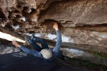 Bouldering in Hueco Tanks on 11/29/2019 with Blue Lizard Climbing and Yoga

Filename: SRM_20191129_1628001.jpg
Aperture: f/3.5
Shutter Speed: 1/250
Body: Canon EOS-1D Mark II
Lens: Canon EF 16-35mm f/2.8 L