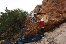 Bouldering in Hueco Tanks on 11/29/2019 with Blue Lizard Climbing and Yoga

Filename: SRM_20191129_1638580.jpg
Aperture: f/7.1
Shutter Speed: 1/250
Body: Canon EOS-1D Mark II
Lens: Canon EF 16-35mm f/2.8 L