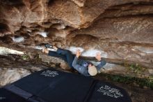 Bouldering in Hueco Tanks on 11/29/2019 with Blue Lizard Climbing and Yoga

Filename: SRM_20191129_1641390.jpg
Aperture: f/2.8
Shutter Speed: 1/250
Body: Canon EOS-1D Mark II
Lens: Canon EF 16-35mm f/2.8 L