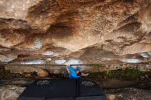 Bouldering in Hueco Tanks on 11/29/2019 with Blue Lizard Climbing and Yoga

Filename: SRM_20191129_1643290.jpg
Aperture: f/3.5
Shutter Speed: 1/250
Body: Canon EOS-1D Mark II
Lens: Canon EF 16-35mm f/2.8 L