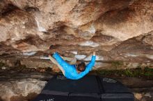 Bouldering in Hueco Tanks on 11/29/2019 with Blue Lizard Climbing and Yoga

Filename: SRM_20191129_1643530.jpg
Aperture: f/4.5
Shutter Speed: 1/250
Body: Canon EOS-1D Mark II
Lens: Canon EF 16-35mm f/2.8 L