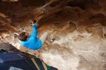 Bouldering in Hueco Tanks on 11/29/2019 with Blue Lizard Climbing and Yoga

Filename: SRM_20191129_1653570.jpg
Aperture: f/4.0
Shutter Speed: 1/250
Body: Canon EOS-1D Mark II
Lens: Canon EF 16-35mm f/2.8 L