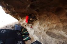 Bouldering in Hueco Tanks on 11/29/2019 with Blue Lizard Climbing and Yoga

Filename: SRM_20191129_1656120.jpg
Aperture: f/5.0
Shutter Speed: 1/250
Body: Canon EOS-1D Mark II
Lens: Canon EF 16-35mm f/2.8 L