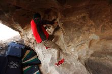 Bouldering in Hueco Tanks on 11/29/2019 with Blue Lizard Climbing and Yoga

Filename: SRM_20191129_1656150.jpg
Aperture: f/4.5
Shutter Speed: 1/250
Body: Canon EOS-1D Mark II
Lens: Canon EF 16-35mm f/2.8 L