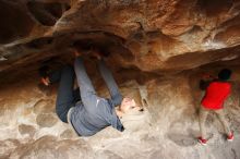 Bouldering in Hueco Tanks on 11/29/2019 with Blue Lizard Climbing and Yoga

Filename: SRM_20191129_1657320.jpg
Aperture: f/3.5
Shutter Speed: 1/250
Body: Canon EOS-1D Mark II
Lens: Canon EF 16-35mm f/2.8 L