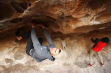 Bouldering in Hueco Tanks on 11/29/2019 with Blue Lizard Climbing and Yoga

Filename: SRM_20191129_1657321.jpg
Aperture: f/3.5
Shutter Speed: 1/250
Body: Canon EOS-1D Mark II
Lens: Canon EF 16-35mm f/2.8 L