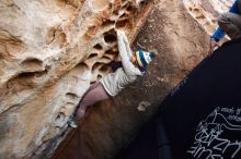 Bouldering in Hueco Tanks on 11/30/2019 with Blue Lizard Climbing and Yoga

Filename: SRM_20191130_1009220.jpg
Aperture: f/5.0
Shutter Speed: 1/250
Body: Canon EOS-1D Mark II
Lens: Canon EF 16-35mm f/2.8 L