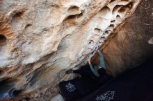 Bouldering in Hueco Tanks on 11/30/2019 with Blue Lizard Climbing and Yoga

Filename: SRM_20191130_1012220.jpg
Aperture: f/3.5
Shutter Speed: 1/250
Body: Canon EOS-1D Mark II
Lens: Canon EF 16-35mm f/2.8 L