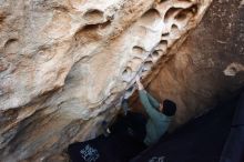 Bouldering in Hueco Tanks on 11/30/2019 with Blue Lizard Climbing and Yoga

Filename: SRM_20191130_1014060.jpg
Aperture: f/4.0
Shutter Speed: 1/250
Body: Canon EOS-1D Mark II
Lens: Canon EF 16-35mm f/2.8 L