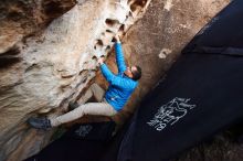 Bouldering in Hueco Tanks on 11/30/2019 with Blue Lizard Climbing and Yoga

Filename: SRM_20191130_1015580.jpg
Aperture: f/3.5
Shutter Speed: 1/250
Body: Canon EOS-1D Mark II
Lens: Canon EF 16-35mm f/2.8 L