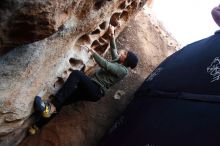 Bouldering in Hueco Tanks on 11/30/2019 with Blue Lizard Climbing and Yoga

Filename: SRM_20191130_1020430.jpg
Aperture: f/4.5
Shutter Speed: 1/250
Body: Canon EOS-1D Mark II
Lens: Canon EF 16-35mm f/2.8 L