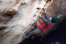 Bouldering in Hueco Tanks on 11/30/2019 with Blue Lizard Climbing and Yoga

Filename: SRM_20191130_1023060.jpg
Aperture: f/3.2
Shutter Speed: 1/250
Body: Canon EOS-1D Mark II
Lens: Canon EF 16-35mm f/2.8 L