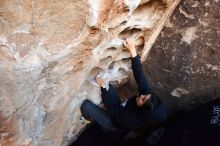 Bouldering in Hueco Tanks on 11/30/2019 with Blue Lizard Climbing and Yoga

Filename: SRM_20191130_1031180.jpg
Aperture: f/4.5
Shutter Speed: 1/250
Body: Canon EOS-1D Mark II
Lens: Canon EF 16-35mm f/2.8 L