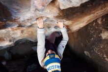 Bouldering in Hueco Tanks on 11/30/2019 with Blue Lizard Climbing and Yoga

Filename: SRM_20191130_1034121.jpg
Aperture: f/5.6
Shutter Speed: 1/250
Body: Canon EOS-1D Mark II
Lens: Canon EF 16-35mm f/2.8 L