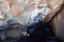 Bouldering in Hueco Tanks on 11/30/2019 with Blue Lizard Climbing and Yoga

Filename: SRM_20191130_1043350.jpg
Aperture: f/3.5
Shutter Speed: 1/250
Body: Canon EOS-1D Mark II
Lens: Canon EF 16-35mm f/2.8 L