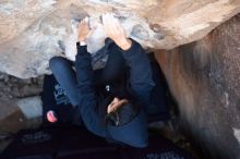 Bouldering in Hueco Tanks on 11/30/2019 with Blue Lizard Climbing and Yoga

Filename: SRM_20191130_1043520.jpg
Aperture: f/3.2
Shutter Speed: 1/250
Body: Canon EOS-1D Mark II
Lens: Canon EF 16-35mm f/2.8 L