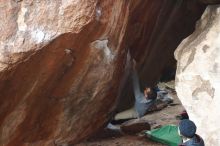 Bouldering in Hueco Tanks on 11/30/2019 with Blue Lizard Climbing and Yoga

Filename: SRM_20191130_1100160.jpg
Aperture: f/3.5
Shutter Speed: 1/250
Body: Canon EOS-1D Mark II
Lens: Canon EF 50mm f/1.8 II