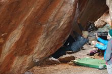 Bouldering in Hueco Tanks on 11/30/2019 with Blue Lizard Climbing and Yoga

Filename: SRM_20191130_1109300.jpg
Aperture: f/2.5
Shutter Speed: 1/250
Body: Canon EOS-1D Mark II
Lens: Canon EF 50mm f/1.8 II