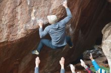 Bouldering in Hueco Tanks on 11/30/2019 with Blue Lizard Climbing and Yoga

Filename: SRM_20191130_1110090.jpg
Aperture: f/4.0
Shutter Speed: 1/250
Body: Canon EOS-1D Mark II
Lens: Canon EF 50mm f/1.8 II