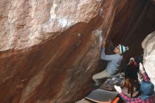 Bouldering in Hueco Tanks on 11/30/2019 with Blue Lizard Climbing and Yoga

Filename: SRM_20191130_1115210.jpg
Aperture: f/3.5
Shutter Speed: 1/250
Body: Canon EOS-1D Mark II
Lens: Canon EF 50mm f/1.8 II