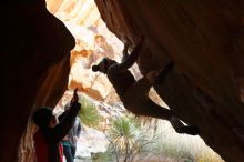 Bouldering in Hueco Tanks on 11/30/2019 with Blue Lizard Climbing and Yoga

Filename: SRM_20191130_1126170.jpg
Aperture: f/4.0
Shutter Speed: 1/250
Body: Canon EOS-1D Mark II
Lens: Canon EF 50mm f/1.8 II