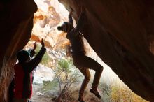 Bouldering in Hueco Tanks on 11/30/2019 with Blue Lizard Climbing and Yoga

Filename: SRM_20191130_1126200.jpg
Aperture: f/4.0
Shutter Speed: 1/250
Body: Canon EOS-1D Mark II
Lens: Canon EF 50mm f/1.8 II