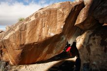 Bouldering in Hueco Tanks on 11/30/2019 with Blue Lizard Climbing and Yoga

Filename: SRM_20191130_1132000.jpg
Aperture: f/7.1
Shutter Speed: 1/250
Body: Canon EOS-1D Mark II
Lens: Canon EF 16-35mm f/2.8 L