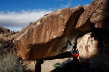 Bouldering in Hueco Tanks on 11/30/2019 with Blue Lizard Climbing and Yoga

Filename: SRM_20191130_1137530.jpg
Aperture: f/8.0
Shutter Speed: 1/320
Body: Canon EOS-1D Mark II
Lens: Canon EF 16-35mm f/2.8 L