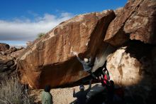 Bouldering in Hueco Tanks on 11/30/2019 with Blue Lizard Climbing and Yoga

Filename: SRM_20191130_1139390.jpg
Aperture: f/8.0
Shutter Speed: 1/320
Body: Canon EOS-1D Mark II
Lens: Canon EF 16-35mm f/2.8 L